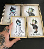 Customizable Frankenstein and Bride Kewpies (Double Prints) Choose Your Option