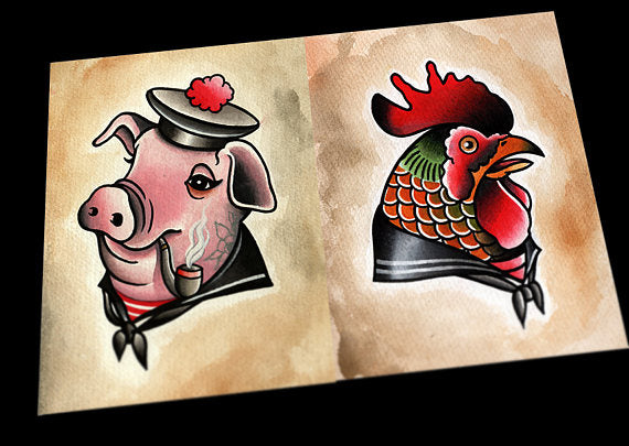 WITH THE PIGS IN AMERICA | Pig tattoo, Armband tattoos for men, Culinary  tattoos
