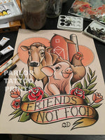 Friends Not Food Flash Art Print