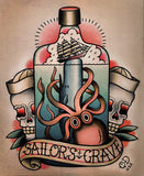 Sailor's Grave Nautical Tattoo Flash