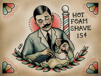 Barber and Patron Tattoo Print