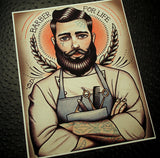 Barber For Life Tattoo Art Print