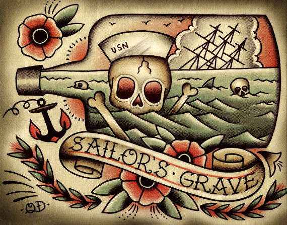 Death by Sea Tattoo Print