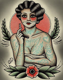 The Shaving Flapper Tattoo Art Print