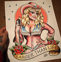 Dolly Parton Tattoo Flash Art Print