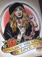 Stevie Nicks Tattoo Flash Art Print