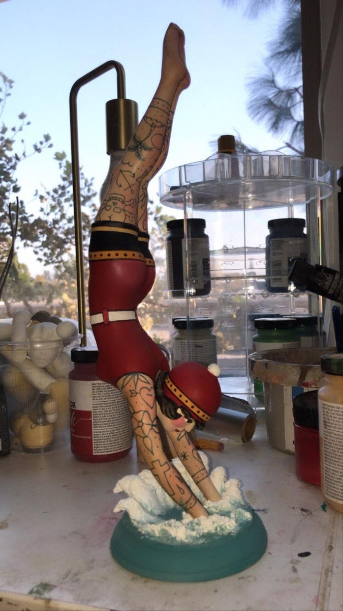 Diving Flapper Art Toy Sculpture – Parlor Tattoo Prints